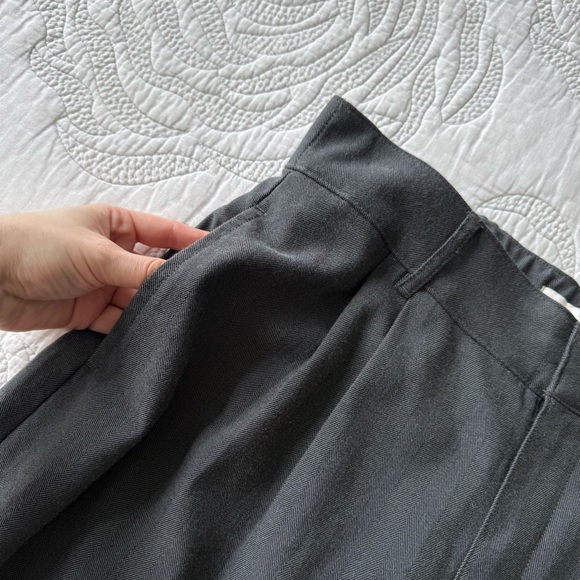 Abercrombie & Fitch Sloane Charcoal Herringbone Wide Leg Pants - Picture 4 of 9